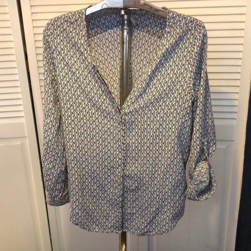 Joie Silk Split Neck Top